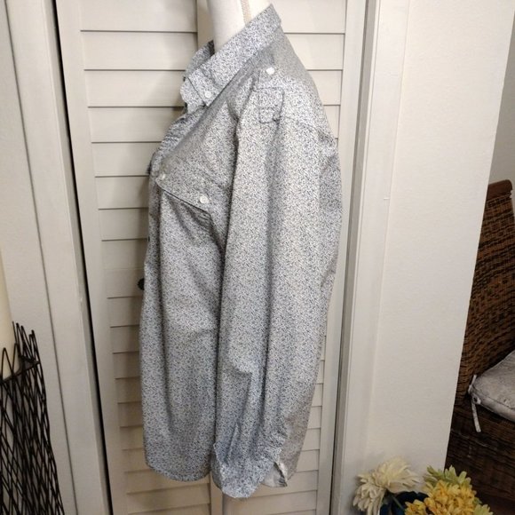 Alexander Julian long sleeve button-down shirt blue and white print Sz. XL - Picture 6 of 7